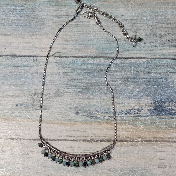 Brighton Silver and Green Beaded Necklace. - Picture 6 of 6